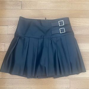 WeWoreWhat Faux Leather Tennis Skirt NWT